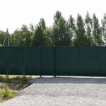 Профлист C-20, RAL 6005, двусторонний, устройство въезда, засыпка трубы