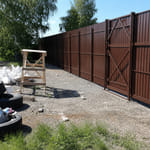 Профлист С20, 8017, откатные ворота, автоматика, высота 3 метра