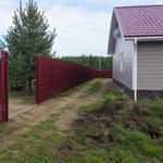 Штакетник 136 с бор. П-обр. трапеция, 3005, шахматка