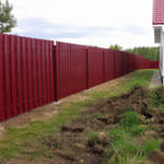 Штакетник 136 с бор. П-обр. трапеция, 3005, шахматка