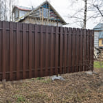 Штакетник 120 круглый, 8017, шахматка