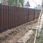 Штакетник 120 круглый, 8017, шахматка