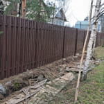 Штакетник 120 круглый, 8017, шахматка