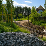Штакетник 136 с бор. П-образный, трапеция, RAL 8017, в ряд, лента
